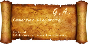 Gemeiner Alexandra névjegykártya